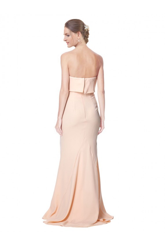 Sem Mangas Decote Alto Crepe Esticado Nu Comprimento Chão Vestidos de Madrinha / Vestidos de Noite / Vestidos de Festa Mais Barato