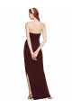 Sem Mangas Sem alças Crepe Esticado Ouro Borgonha Comprimento Chão Vestidos de Madrinha / Vestidos de Noite / Vestidos de Festa Mais Barato
