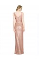 Sem Mangas Decote V Lantejoulas Ouro Rosa Comprimento Chão Vestidos de Madrinha / Vestidos de Noite / Vestidos de Festa Mais Barato