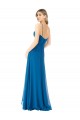 Sem Mangas Amor Chiffon Pavão Azul Comprimento Chão Vestidos de Madrinha Mais Barato