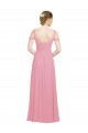 Sem Mangas Amor Chiffon Pele Rosa Comprimento Chão Vestidos de Madrinha Mais Barato