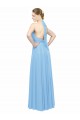 Sem Mangas Cabeçada Chiffon Pervinca Comprimento Chão Vestido de Madrinha Mais Barato