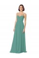 Sem Mangas Amor Chiffon Prata Islandesa Comprimento Chão Vestidos de Festa / Vestidos de Madrinha Mais Barato