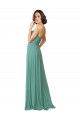 Sem Mangas Amor Chiffon Prata Islandesa Comprimento Chão Vestidos de Festa / Vestidos de Madrinha Mais Barato