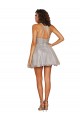 Sem Mangas Cabeçada Tule Prata Curto Vestidos de Madrinha / Vestidos de Cocktail / Vestidos de Homecoming Mais Barato