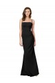 Sem Mangas Decote Quadrado Crepe Esticado Preto Comprimento Chão Vestidos de Madrinha / Vestidos de Noite / Vestidos de Festa Mais Barato
