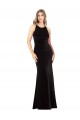 Sem Mangas Decote Joia Veludo Elástico Preto Comprimento Chão Vestidos de Madrinha / Vestidos de Noite / Vestidos de Festa Mais Barato