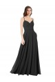Sem Mangas Amor Chiffon Preto Comprimento Chão Longo Vestidos de Madrinha Mais Barato