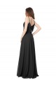 Sem Mangas Amor Chiffon Preto Comprimento Chão Longo Vestidos de Madrinha Mais Barato