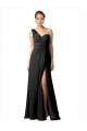 Sem Mangas Amor Chiffon Preto Comprimento Chão Vestidos de Festa / Vestidos de Madrinha Mais Barato