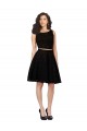 Sem Mangas Decote Joia Renda Preto Comprimento Joelho Vestidos de Madrinha / Vestidos de Cocktail / Vestidos de Homecoming Mais Barato
