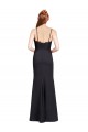 Sem Mangas Decote V Crepe Esticado Preto Comprimento Chão Sereia Vestidos de Madrinha / Vestidos de Festa Mais Barato