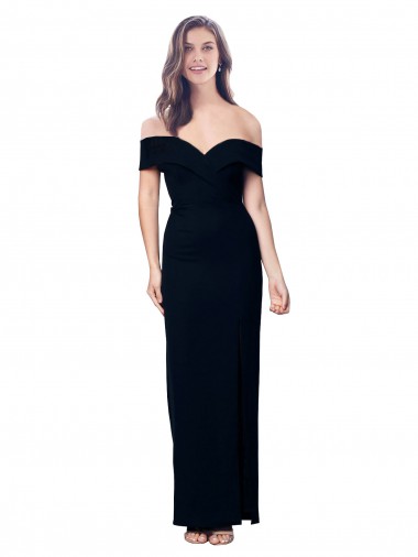 Sem Mangas Amor Crepe Esticado Preto Comprimento Chão Vestidos de Madrinha / Vestidos de Noite / Vestidos de Festa Mais Barato
