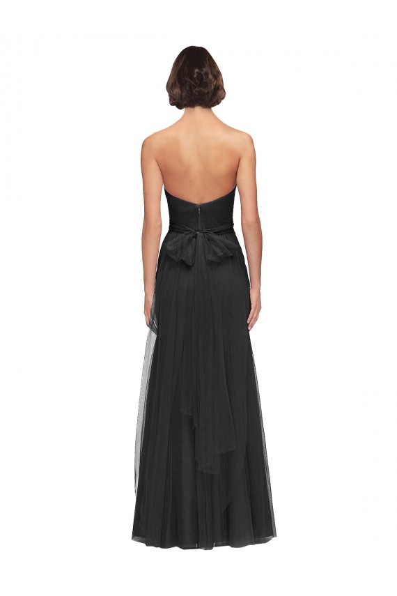 Sem Mangas Amor Tule Preto Comprimento Chão Vestido de Madrinha / Vestido de Noite Mais Barato