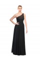 Sem Mangas Um Ombro Tule Preto Comprimento Chão Vestidos de Festa / Vestidos de Madrinha Mais Barato