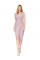 Sem Mangas Decote Alto Chiffon Prímula Alto Baixo Vestidos de Madrinha / Vestidos de Noite / Vestidos de Festa Mais Barato