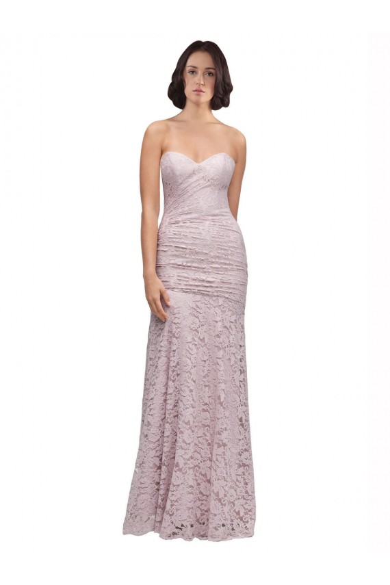 Sem Mangas Amor Renda Comprimento Chão Vestido de Madrinha / Vestido de Festa Mais Barato