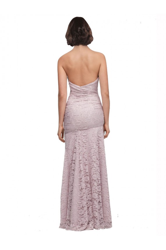 Sem Mangas Amor Renda Comprimento Chão Vestido de Madrinha / Vestido de Festa Mais Barato