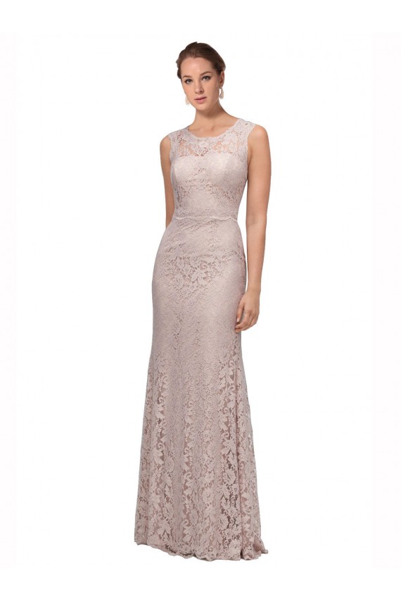 Sem Mangas Colher Renda Comprimento Chão Vestidos de Madrinha / Vestidos de Festa Mais Barato