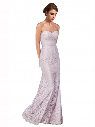 Sem Mangas Amor Renda Comprimento Chão Longo Vestidos de Madrinha / Vestidos de Festa Mais Barato