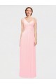 Sem Mangas Amor Chiffon Rosa Comprimento Chão Vestidos de Madrinha Mais Barato