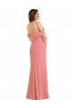 Sem Mangas Um Ombro Crepe Esticado Rosa Choque Comprimento Chão Vestidos de Madrinha / Vestidos de Festa Mais Barato
