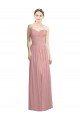 Sem Mangas Sem alças Chiffon Rosa Empoeirado Comprimento Chão Vestidos de Madrinha / Vestidos de Noite Mais Barato