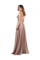 Sem Mangas Decote V Spandex Rosa Empoeirado Comprimento Chão Longo Vestidos de Madrinha / Vestidos de Noite / Vestidos de Festa Mais Barato