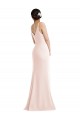 Sem Mangas Decote V Crepe Esticado Rosa Comprimento Chão Longo Vestidos de Madrinha / Vestidos de Noite / Vestidos de Festa Mais Barato