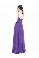 Sem Mangas Decote V Chiffon Roxo Comprimento Chão Vestidos de Madrinha Mais Barato