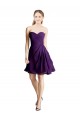 Sem Mangas Sem alças Chiffon Roxo Comprimento Joelho Vestidos de Madrinha / Vestidos de Cocktail / Vestidos de Homecoming Mais Barato