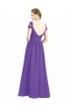 Mangas Curtas Amor Chiffon Roxo Comprimento Chão Vestidos de Madrinha Mais Barato