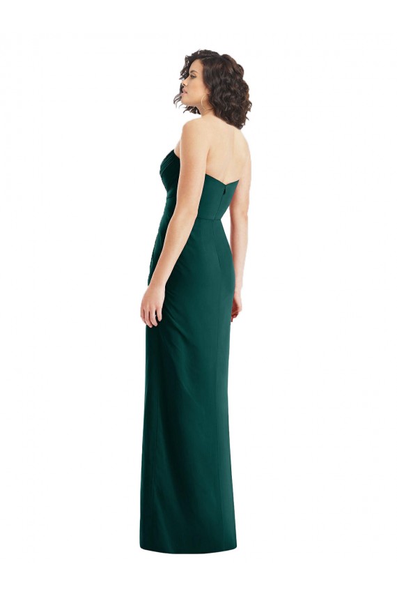 Sem Mangas Sem alças Chiffon Sempre Verde Comprimento Chão Vestidos de Madrinha Mais Barato