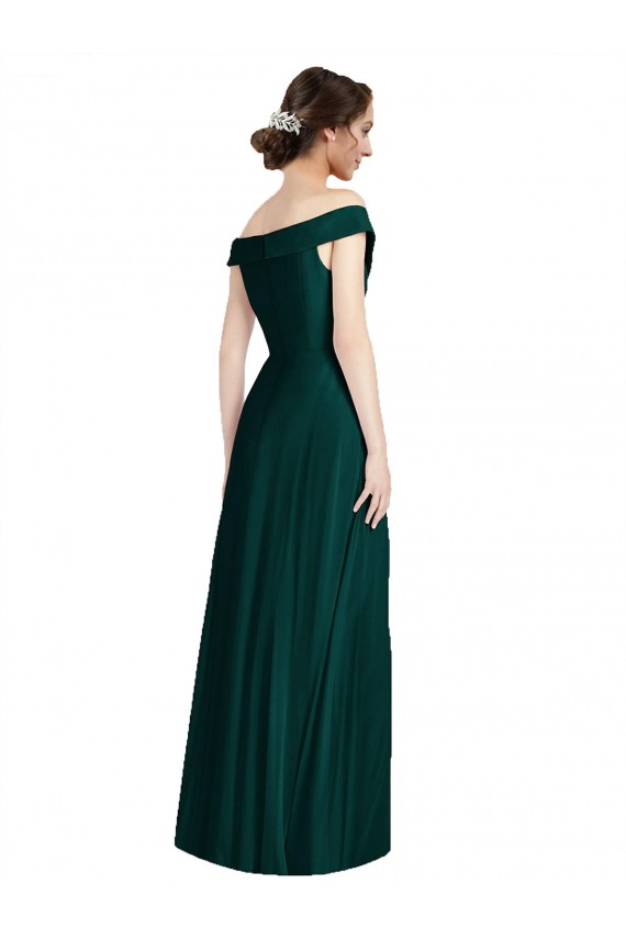 Sem Mangas Decote V Chiffon Sempre Verde Comprimento Chão Longo Vestidos de Madrinha Mais Barato