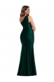 Sem Mangas Um Ombro Cetim Sedoso Sempre Verde Comprimento Chão Vestidos de Madrinha / Vestidos de Noite / Vestidos de Festa Mais Barato