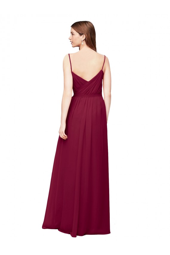Sem Mangas Decote V Chiffon Uva Comprimento Chão Vestido de Festa / Vestido de Madrinha Mais Barato