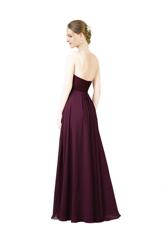 Sem Mangas Amor Chiffon Uva Comprimento Chão Vestido de Madrinha Mais Barato
