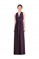 Sem Mangas Decote V Chiffon Uva Comprimento Chão Vestido de Noite / Vestidos de Madrinha Mais Barato