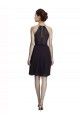 Sem Mangas Decote Alto Chiffon Uva Comprimento Joelho Vestidos de Madrinha / Vestidos de Cocktail / Vestidos de Homecoming Mais Barato
