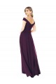 Sem Mangas Fora do Ombro Chiffon Uva Comprimento Chão Vestidos de Madrinha Mais Barato