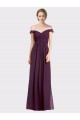 Sem Mangas Amor Chiffon & Renda Uva Comprimento Chão Longo Vestidos de Madrinha Mais Barato