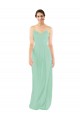 Sem Mangas Decote V Chiffon Verde Menta Comprimento Chão Longo Vestidos de Madrinha Mais Barato
