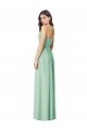 Sem Mangas Sem alças Chiffon Verde Menta Comprimento Chão Vestidos de Madrinha Mais Barato