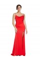 Sem Mangas Sem alças Cetim Elástico Vermelho Comprimento Chão Vestidos de Madrinha / Vestidos de Noite / Vestidos de Festa Mais Barato