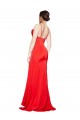 Sem Mangas Sem alças Cetim Elástico Vermelho Comprimento Chão Vestidos de Madrinha / Vestidos de Noite / Vestidos de Festa Mais Barato