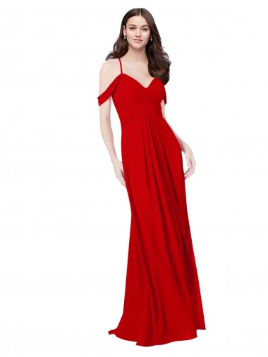 Sem Mangas Amor Chiffon Vermelho Escuro Comprimento Chão Vestidos de Madrinha Mais Barato