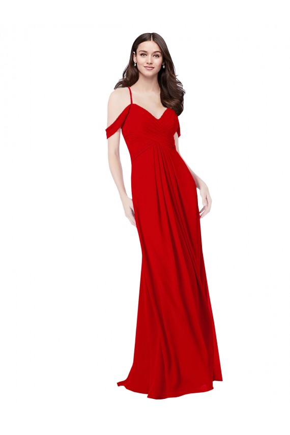 Sem Mangas Amor Chiffon Vermelho Escuro Comprimento Chão Vestidos de Madrinha Mais Barato