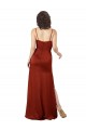 Sem Mangas Decote Quadrado Cetim Sedoso Vermelho Comprimento Chão Vestidos de Madrinha / Vestidos de Noite / Vestidos de Festa Mais Barato