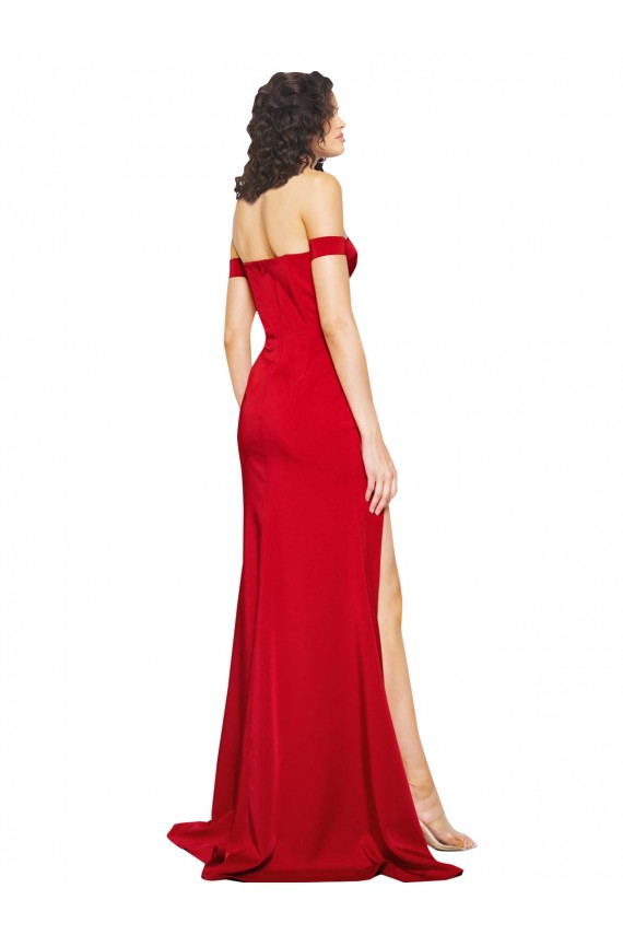 Sem Mangas Amor Cetim Sedoso Vermelho Comprimento Chão Vestidos de Madrinha / Vestidos de Noite / Vestidos de Festa Mais Barato