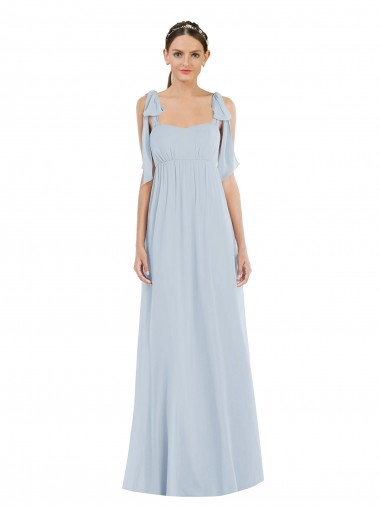 Sem Mangas Amor Chiffon Vidro Marinho Comprimento Chão Vestidos de Madrinha Mais Barato